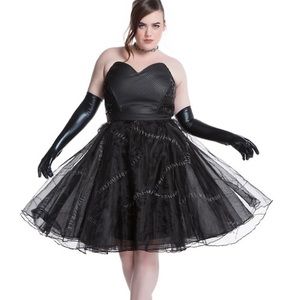 Cat Woman dress DC black lace leather gown Torrid plus 22 NWT